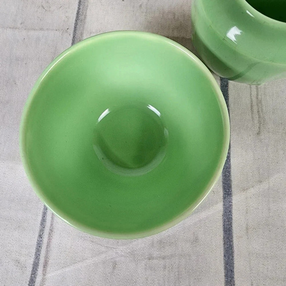 Vintage 1940s Biltons Open  Sugar and Creamer Set England Pistachio Green Gold - Picture 7 of 16